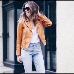 NWT Coach Leather Jacket Saddle sz6